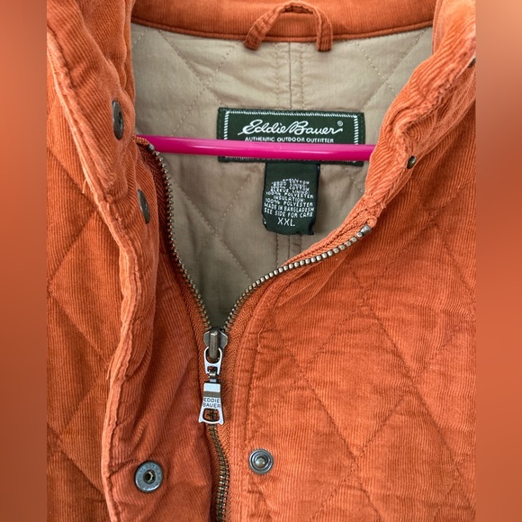 Eddie Bauer | Vintage Corduroy Quilted Jacket Burnt Orange Size XXL - Picture 4 of 13